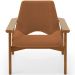 Poltrona Decorativa Para Sala de Estar Living Base Madeira Becker L02 Bouclê Terracota - Lyam Decor