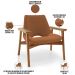 Poltrona Decorativa Para Sala de Estar Living Base Madeira Becker L02 Bouclê Terracota - Lyam Decor