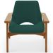 Poltrona Decorativa Para Sala de Estar Living Base Madeira Becker L02 Bouclê Verde - Lyam Decor