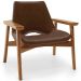 Poltrona Decorativa Para Sala de Estar Living Base Madeira Becker L02 Couríssimo Marrom - Lyam Decor