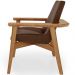 Poltrona Decorativa Para Sala de Estar Living Base Madeira Becker L02 Couríssimo Marrom - Lyam Decor