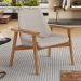 Poltrona Decorativa Para Sala de Estar Living Base Madeira Becker L02 Linho Bege - Lyam Decor