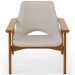 Poltrona Decorativa Para Sala de Estar Living Base Madeira Becker L02 Linho Bege - Lyam Decor