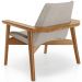 Poltrona Decorativa Para Sala de Estar Living Base Madeira Becker L02 Linho Bege - Lyam Decor