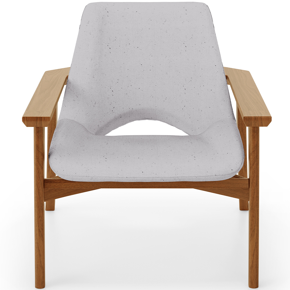 Poltrona Decorativa Para Sala de Estar Living Base Madeira Becker L02 Linho Cinza - Lyam Decor