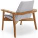 Poltrona Decorativa Para Sala de Estar Living Base Madeira Becker L02 Linho Cinza - Lyam Decor