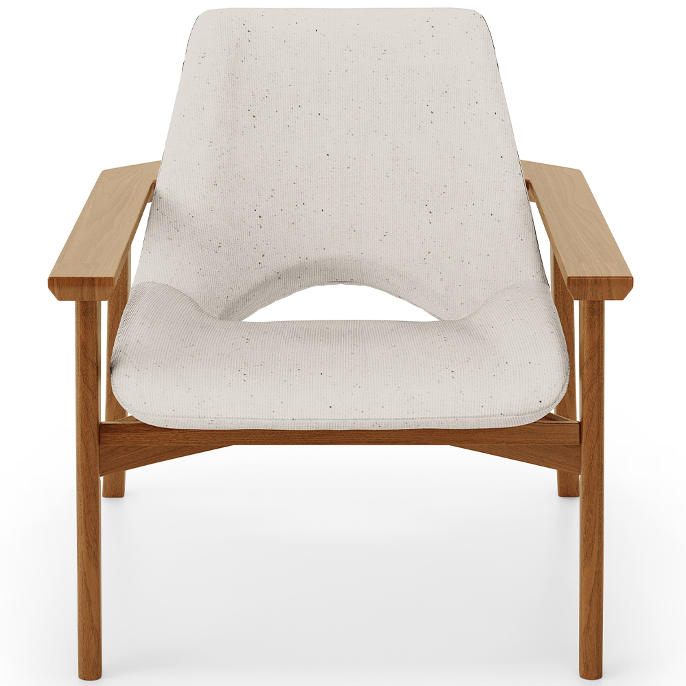 Poltrona Decorativa Para Sala de Estar Living Base Madeira Becker L02 Linho Cru - Lyam Decor