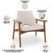 Poltrona Decorativa Para Sala de Estar Living Base Madeira Becker L02 Linho Cru - Lyam Decor
