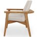 Poltrona Decorativa Para Sala de Estar Living Base Madeira Becker L02 Linho Cru - Lyam Decor