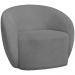 Poltrona Decorativa Para Sala de Estar Living Gliese K01 Bouclê Cinza - Lyam Decor