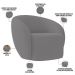 Poltrona Decorativa Para Sala de Estar Living Gliese K01 Bouclê Cinza - Lyam Decor