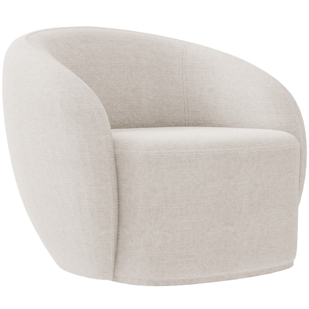 Poltrona Decorativa Para Sala de Estar Living Gliese K01 Bouclê Creme - Lyam Decor