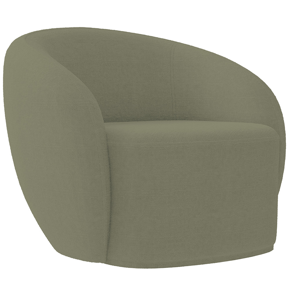 Poltrona Decorativa Para Sala de Estar Living Gliese K01 Bouclê Verde - Lyam Decor