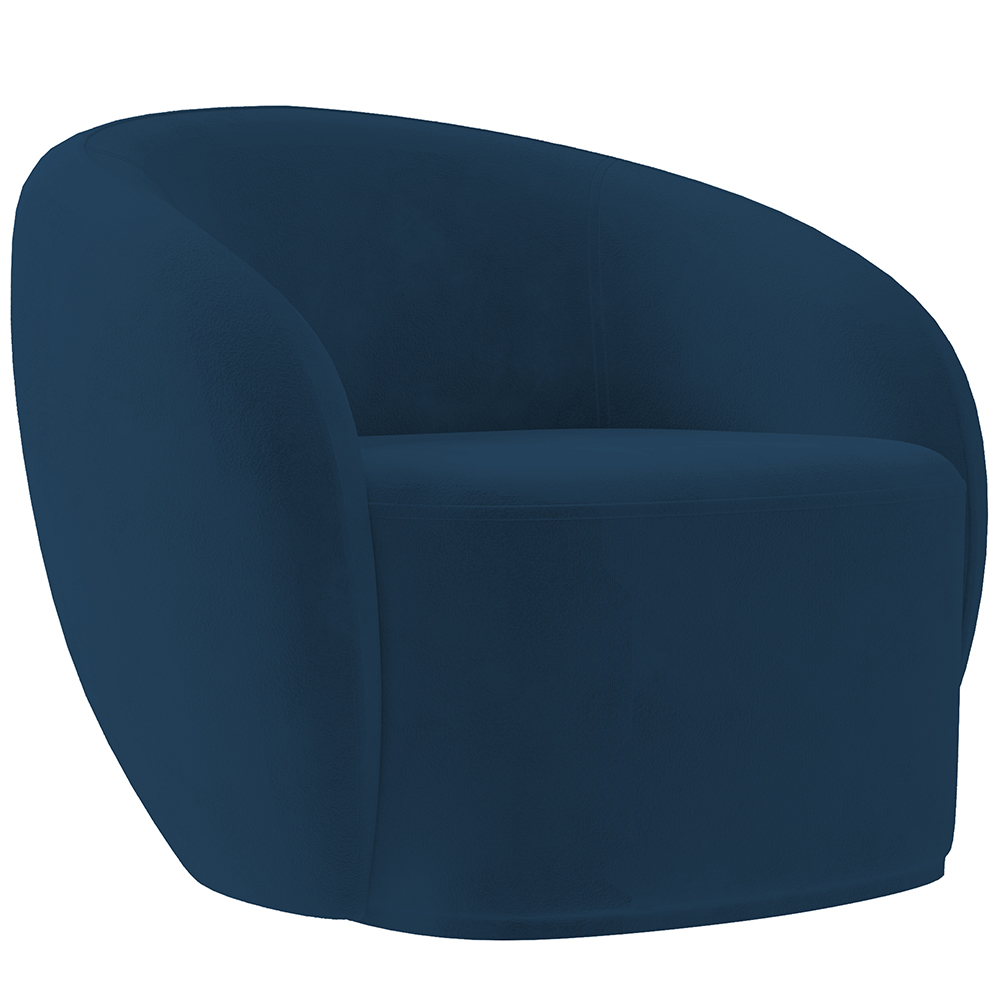 Poltrona Decorativa Para Sala de Estar Living Gliese K01 Veludo Azul Marinho - Lyam Decor