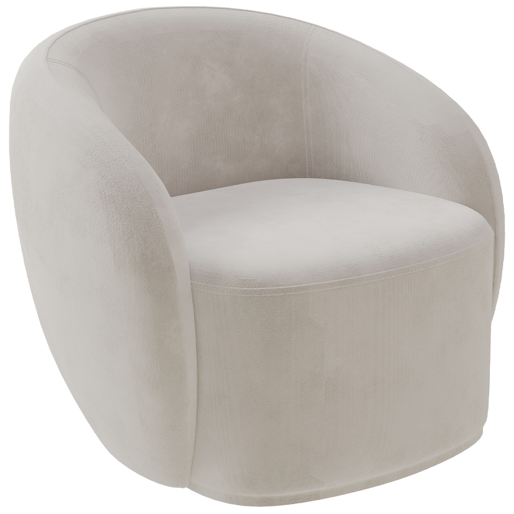 Poltrona Decorativa Para Sala de Estar Living Gliese K01 Veludo Bege - Lyam Decor