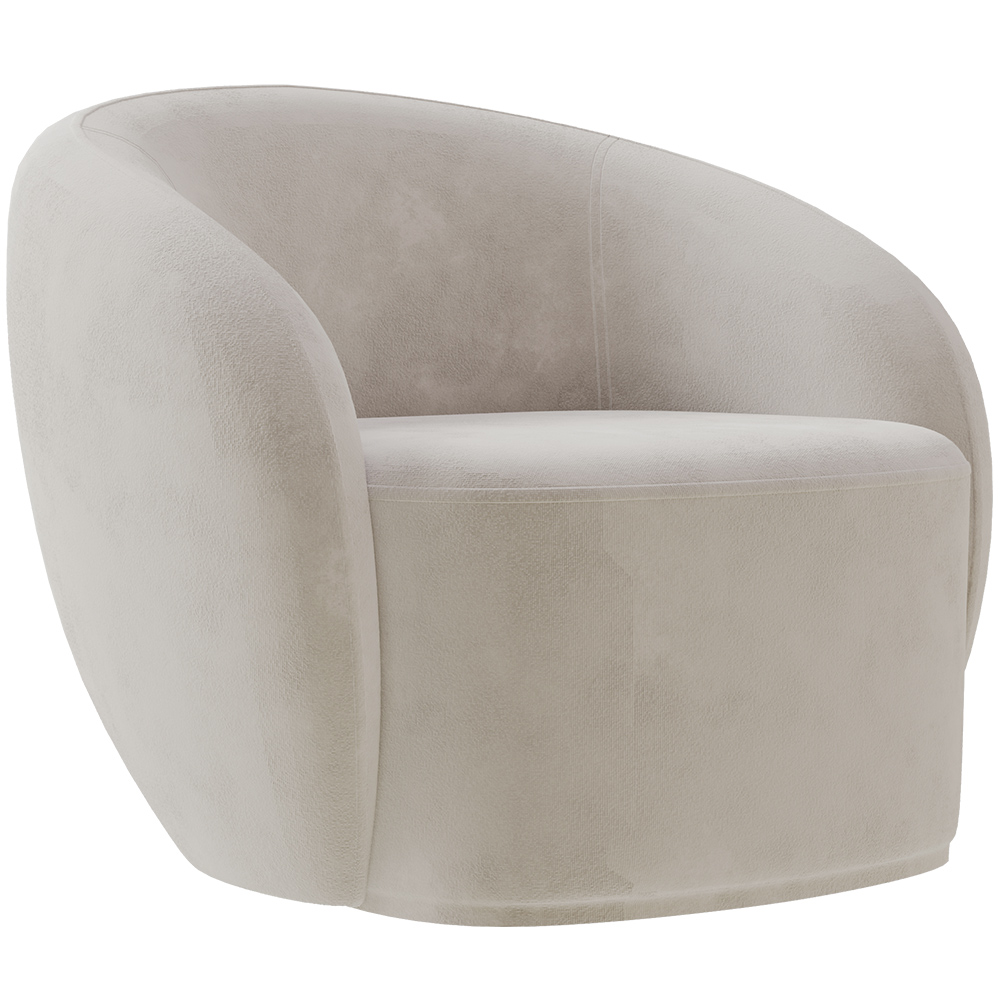 Poltrona Decorativa Para Sala de Estar Living Gliese K01 Veludo Bege - Lyam Decor