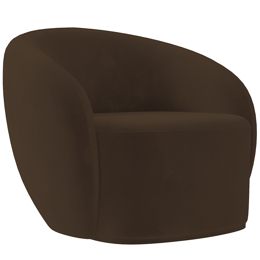 Poltrona Decorativa Para Sala de Estar Living Gliese K01 Veludo Marrom - Lyam Decor