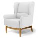 Poltrona Decorativa Para Sala de Estar Milena D02 Base de Madeira Corano C-12 - Lyam Decor