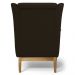 Poltrona Decorativa Para Sala de Estar Milena D02 Base de Madeira Corano Marrom C-34 - Lyam Decor