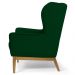 Poltrona Decorativa Para Sala de Estar Milena D02 Base de Madeira Veludo Verde Liso C-303 - Lyam Decor