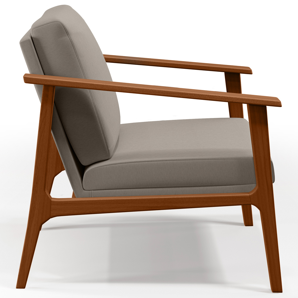 Poltrona Decorativa Para Sala de Estar Petra B04 Linho Bege - Lyam Decor