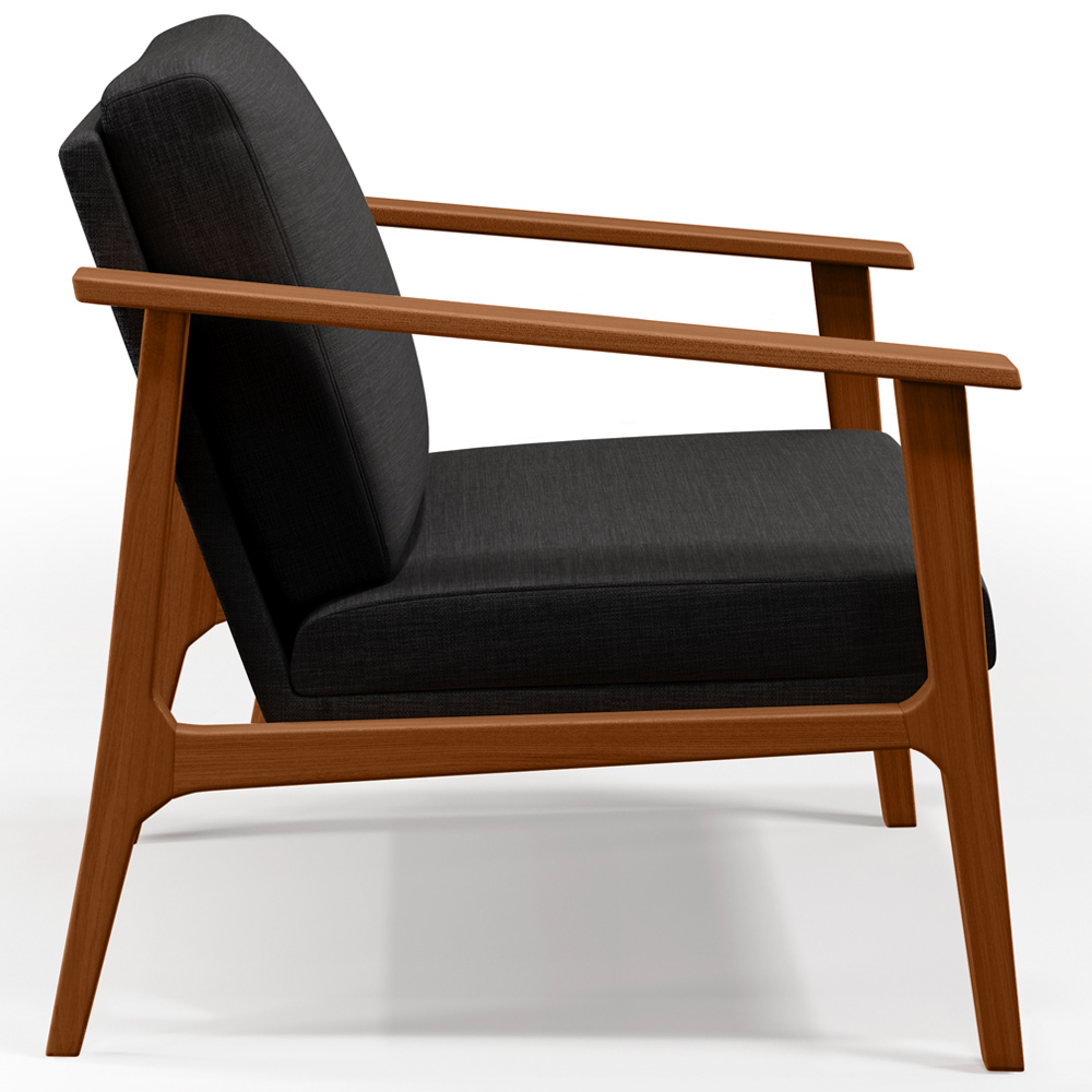 Poltrona Decorativa Para Sala de Estar Petra B04 Linho Chumbo - Lyam Decor