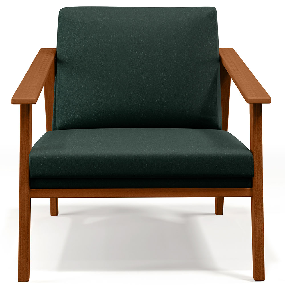 Poltrona Decorativa Para Sala de Estar Petra B04 Linho Verde Musgo - Lyam Decor