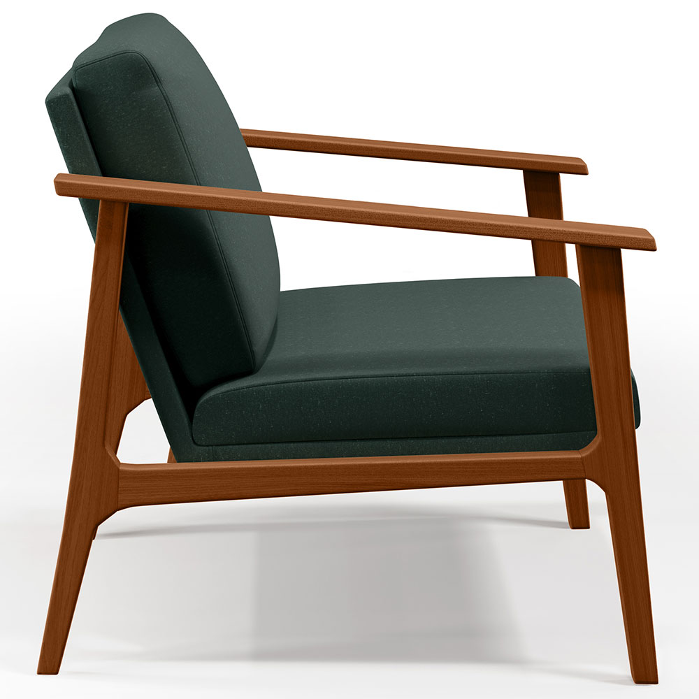Poltrona Decorativa Para Sala de Estar Petra B04 Linho Verde Musgo - Lyam Decor