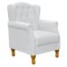 Poltrona Decorativa Para Sala de Estar Yara P02 Corino Branco - Lyam Decor