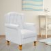 Poltrona Decorativa Para Sala de Estar Yara P02 Corino Branco - Lyam Decor