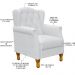 Poltrona Decorativa Para Sala de Estar Yara P02 Corino Branco - Lyam Decor