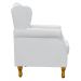 Poltrona Decorativa Para Sala de Estar Yara P02 Corino Branco - Lyam Decor