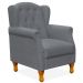 Poltrona Decorativa Para Sala de Estar Yara P02 Corino Cinza - Lyam Decor