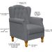 Poltrona Decorativa Para Sala de Estar Yara P02 Corino Cinza - Lyam Decor