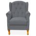 Poltrona Decorativa Para Sala de Estar Yara P02 Corino Cinza - Lyam Decor