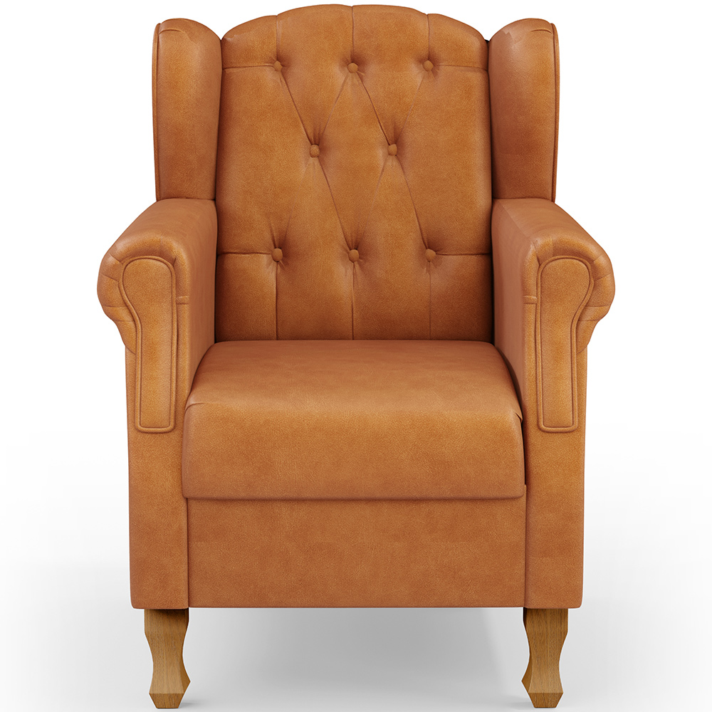 Poltrona Decorativa Para Sala de Estar Yara P02 Couríssimo Canela - Lyam Decor