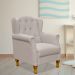 Poltrona Decorativa Para Sala de Estar Yara P02 Linho Bege - Lyam Decor