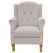 Poltrona Decorativa Para Sala de Estar Yara P02 Linho Bege - Lyam Decor