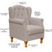 Poltrona Decorativa Para Sala de Estar Yara P02 Linho Bege - Lyam Decor