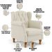Poltrona Decorativa Para Sala de Estar Yara P02 Linho Champagne - Lyam Decor