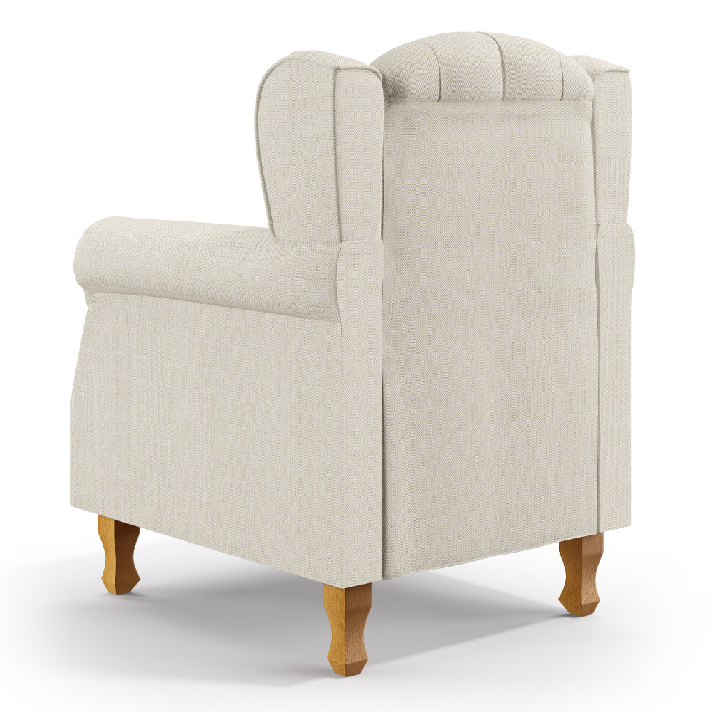 Poltrona Decorativa Para Sala de Estar Yara P02 Linho Champagne - Lyam Decor