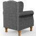 Poltrona Decorativa Para Sala de Estar Yara P02 Linho Cinza Escuro - Lyam Decor