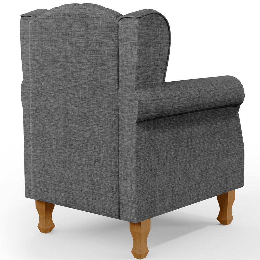 Poltrona Decorativa Para Sala de Estar Yara P02 Linho Cinza Escuro - Lyam Decor