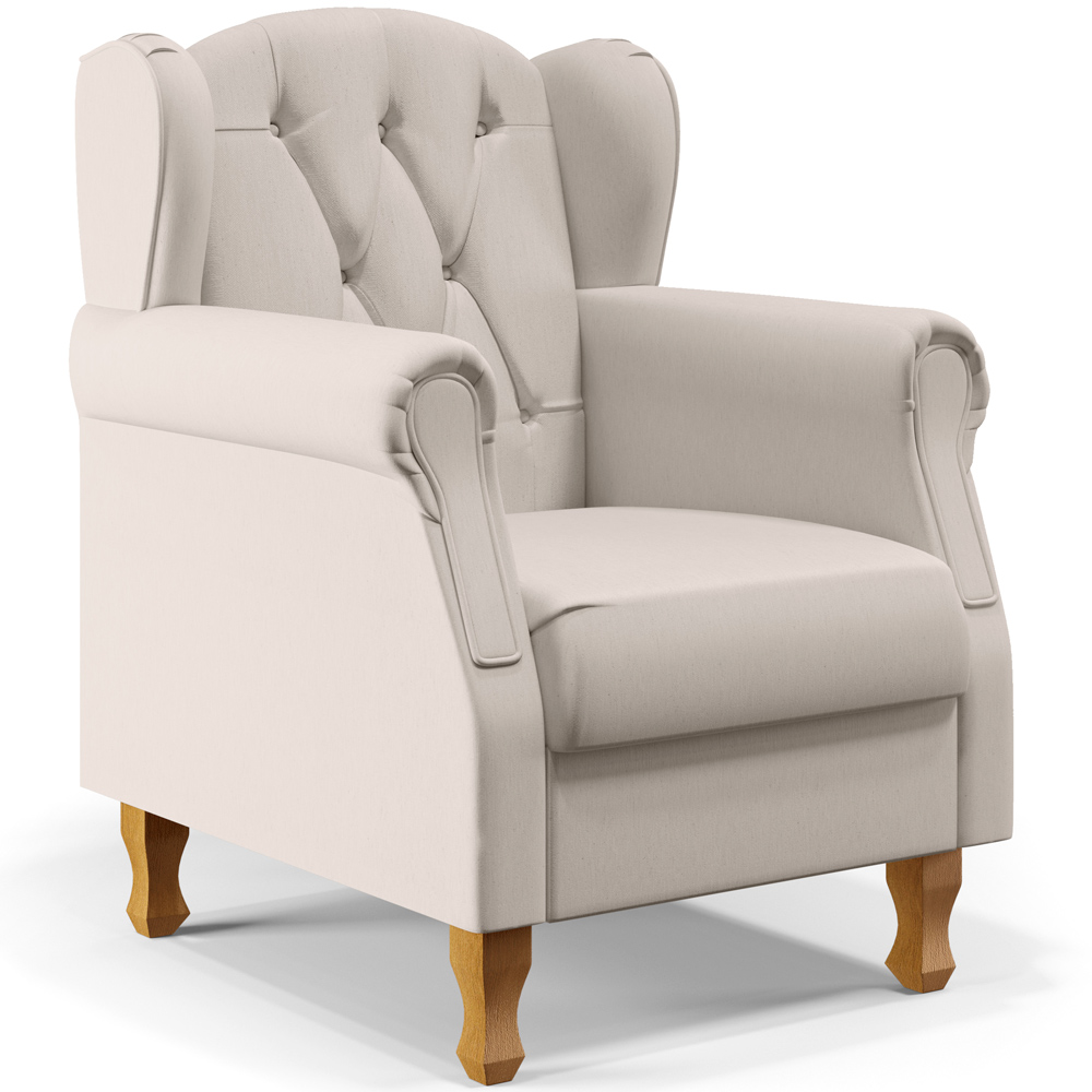 Poltrona Decorativa Para Sala de Estar Yara P02 Linho Cru - Lyam Decor