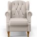 Poltrona Decorativa Para Sala de Estar Yara P02 Linho Cru - Lyam Decor