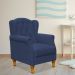 Poltrona Decorativa Para Sala de Estar Yara P02 Suede Azul Marinho - Lyam Decor