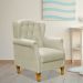 Poltrona Decorativa Para Sala de Estar Yara P02 Suede Bege - Lyam Decor