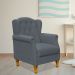 Poltrona Decorativa Para Sala de Estar Yara P02 Suede Cinza - Lyam Decor