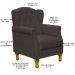 Poltrona Decorativa Para Sala de Estar Yara P02 Suede Marrom - Lyam Decor