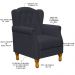 Poltrona Decorativa Para Sala de Estar Yara P02 Suede Preto - Lyam Decor